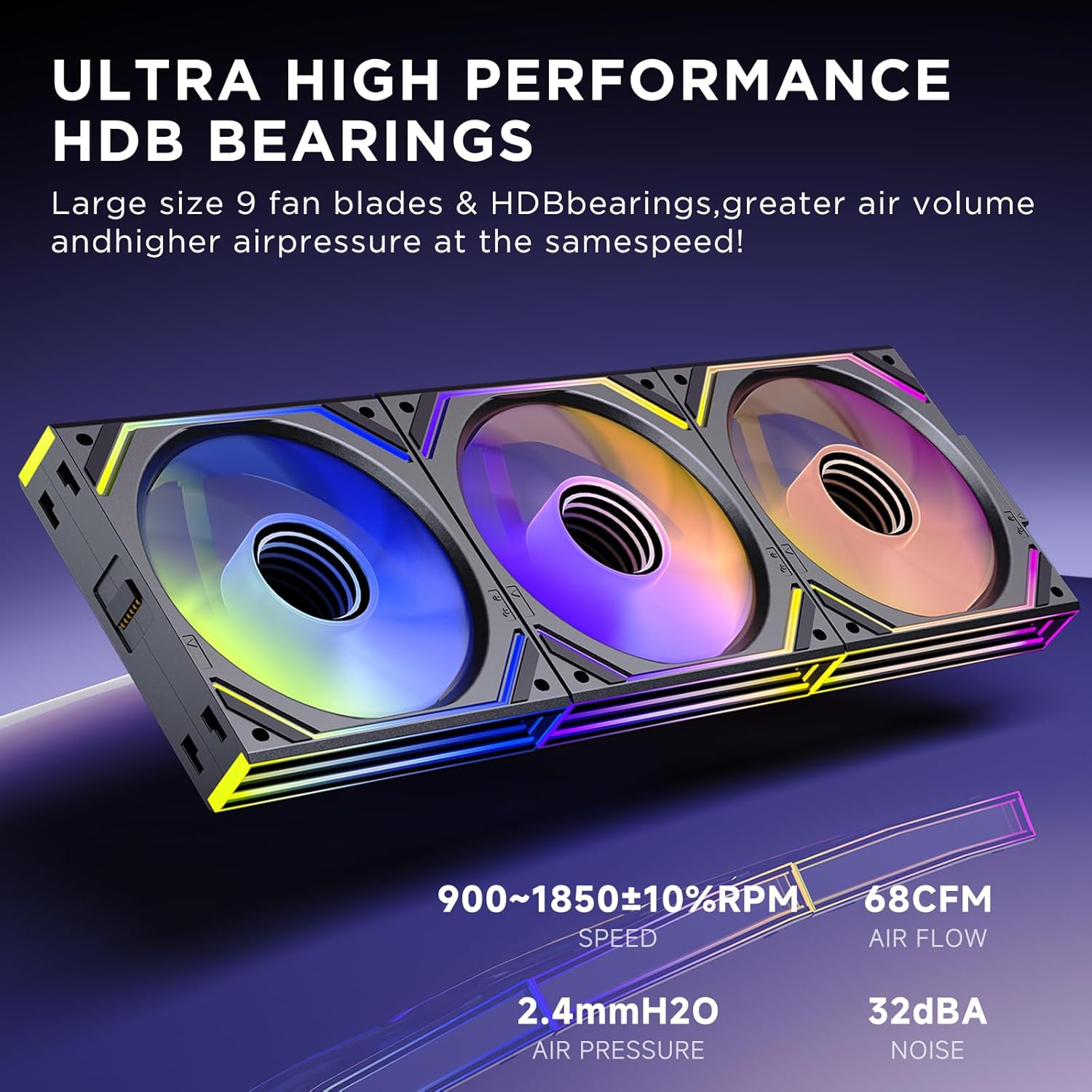 Detalle de TZMRIT Interstellar-V2 120mm ARGB PC fans pack