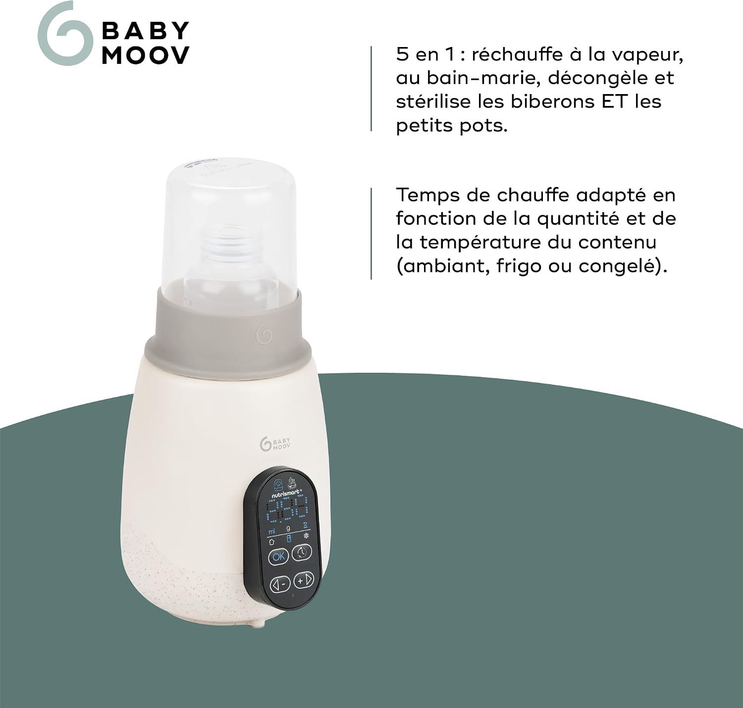 Thumbnail 2 de Babymoov Chauffe Biberon Nomade et Stérilisateur NutriSmart(+) – Portable, pratique et programmable