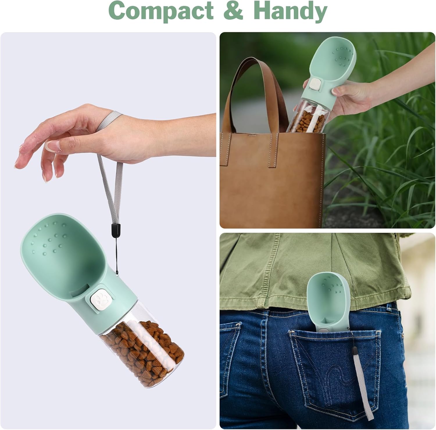 Detalle 2 de Colorday 3-in-1 Hundefutterstation: BPA-freier Leckerli-Spender, Clicker und Beutel für Training und Outdoors