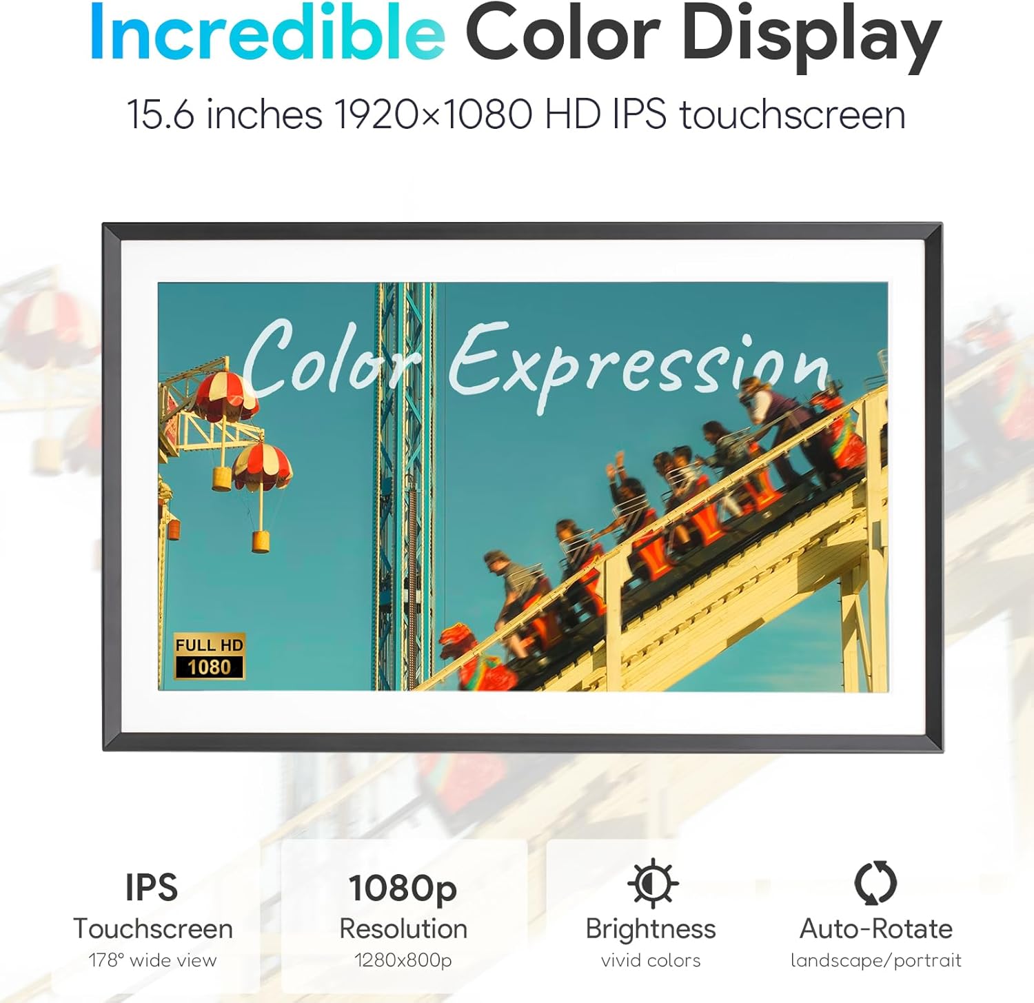 Thumbnail 2 de SKYRHYME Skyrhyme 15.6'' WiFi Digital Picture Frame with 1920x1080 IPS Touch Screen and 32GB