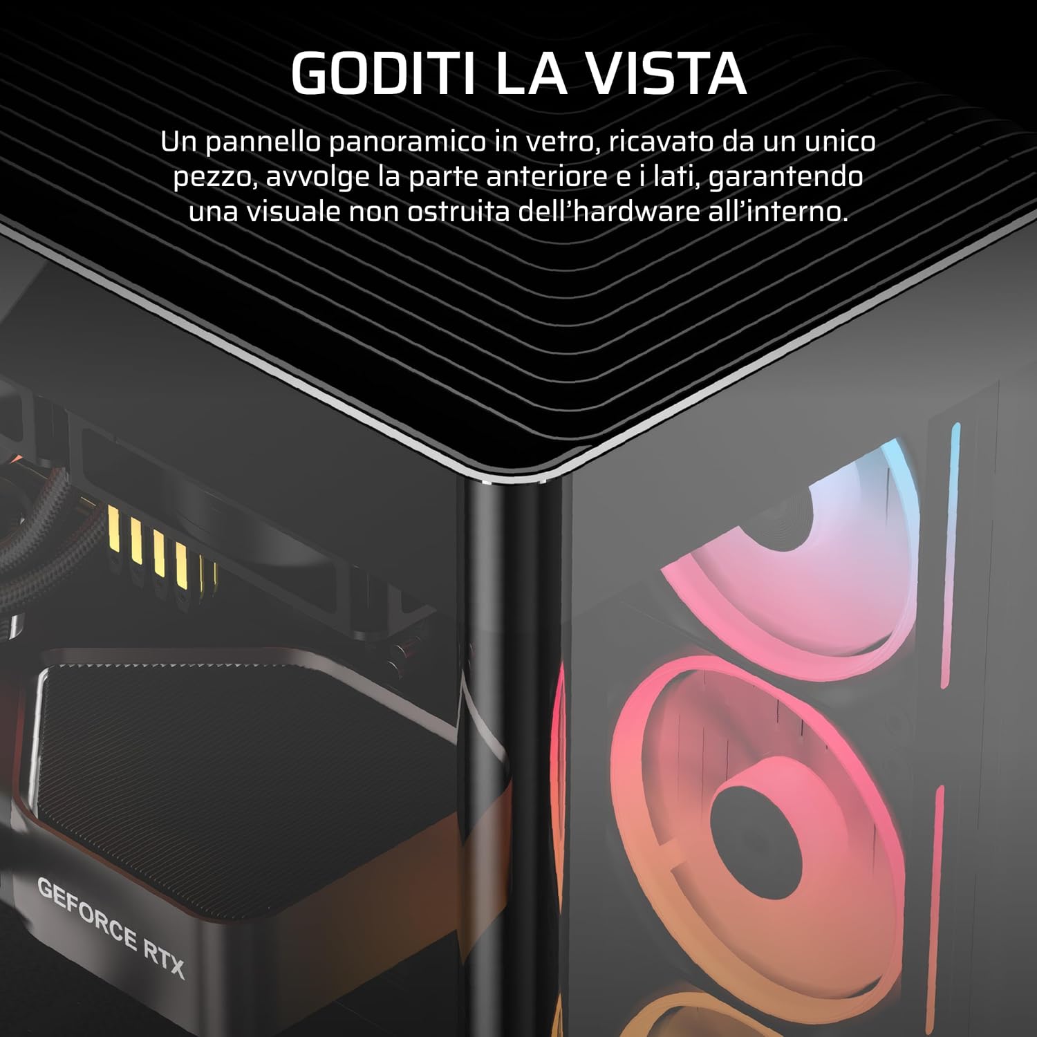 Thumbnail 2 de CORSAIR Frame 4500X LX-R RGB LINK, mid-tower con vetro panoramico e sistema InfiniRail, include 3 ventole LX120R RGB LINK