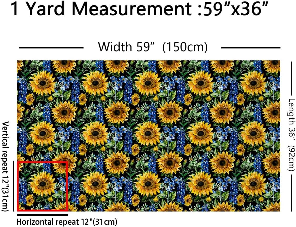 Detalle de Feelyou Floral Fabric by the Yard 3 Yards