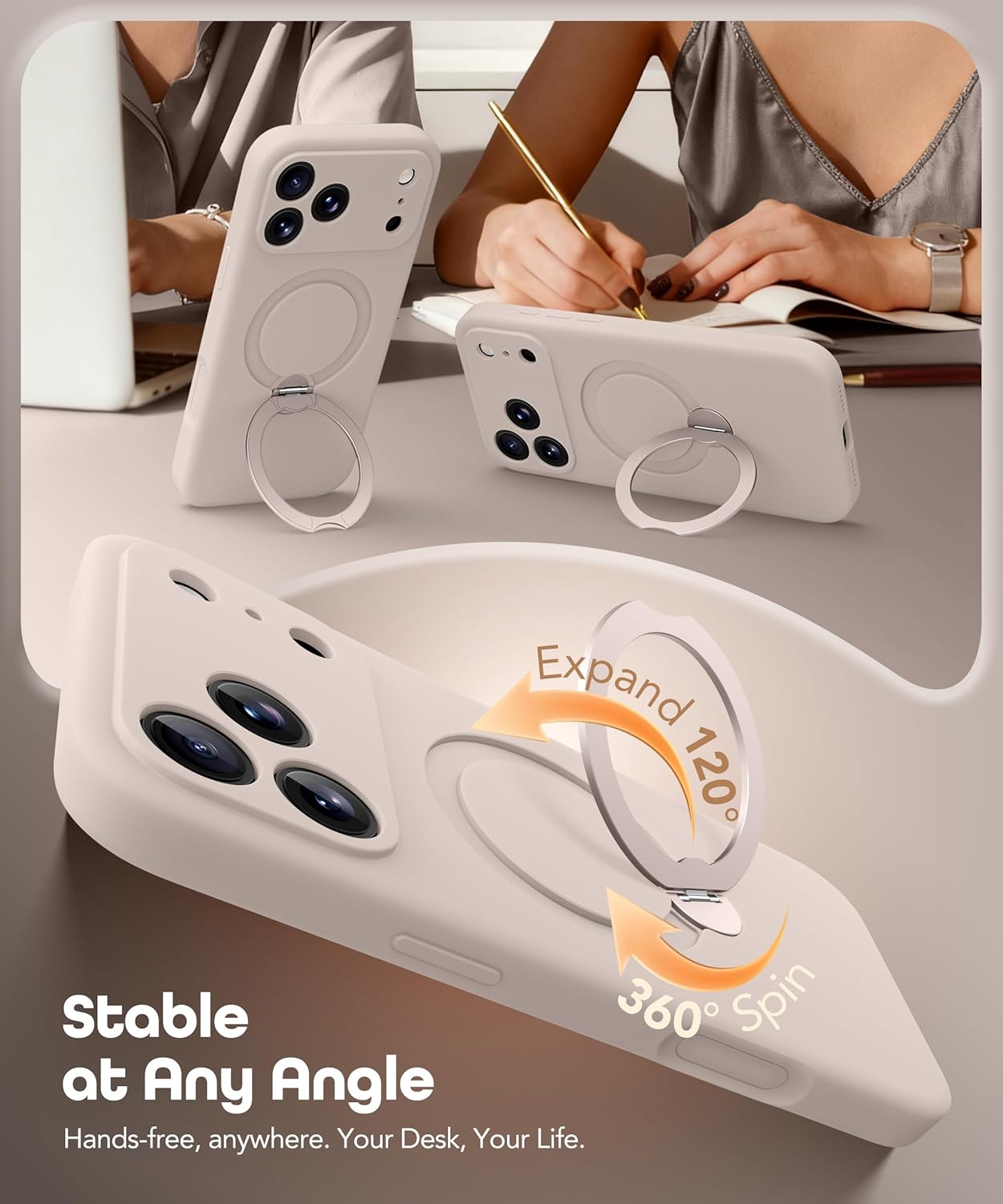 Thumbnail 3 de GolbinBox for iPhone 17 Pro Case with 360° Spin Magnetic Stand (MagSafe Compatible, Full Camera Protection)