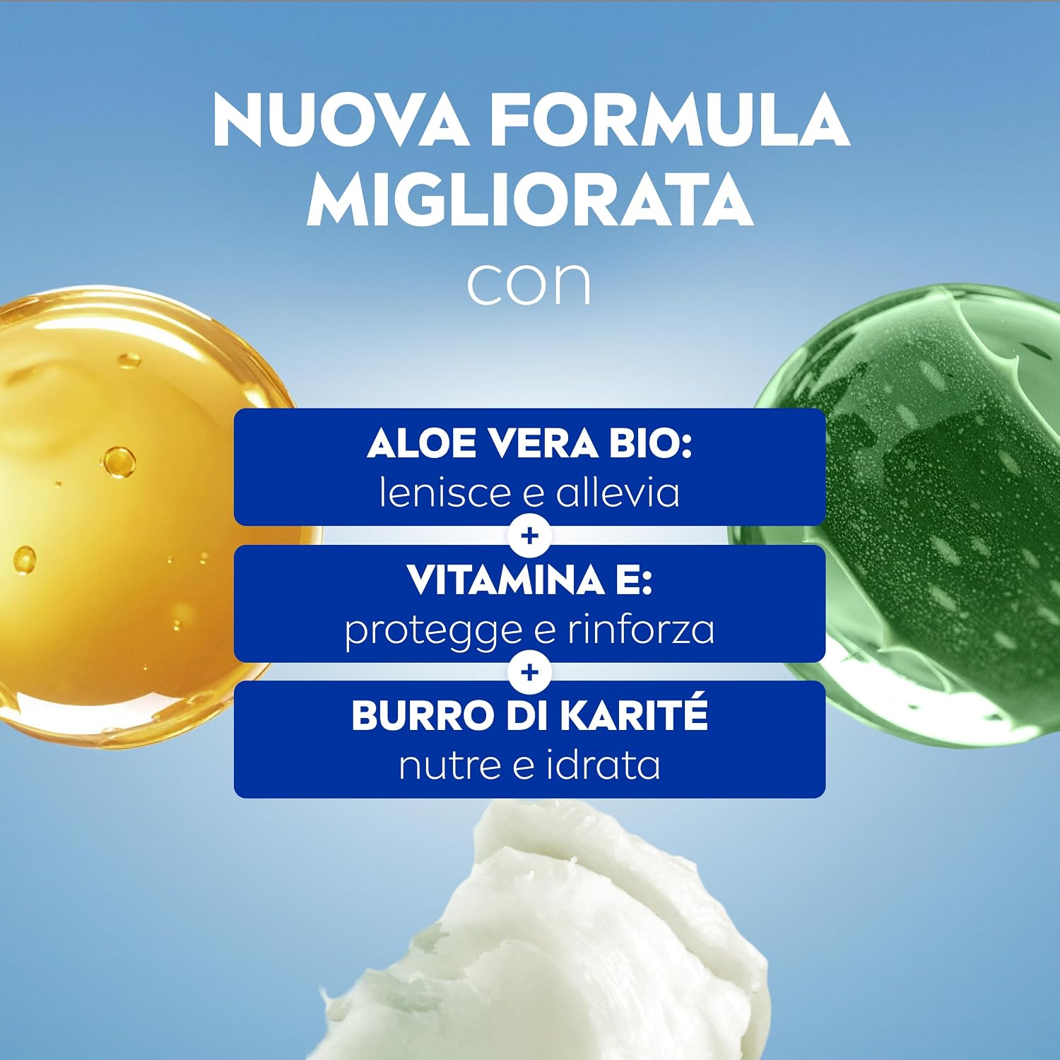 Detalle de NIVEA SUN Crema Doposole Rigenerante Intensiva 300 ml con Aloe Vera Bio, Vitamina E e Burro di Karité
