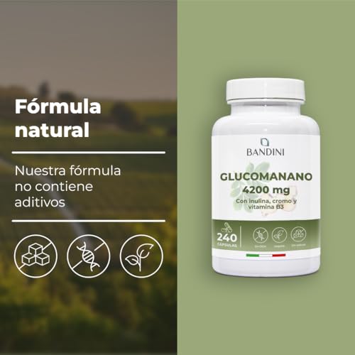 Detalle 2 de Bandini® Glucomanano Forte 4200 mg 🍃 Suplemento 240 Cápsulas