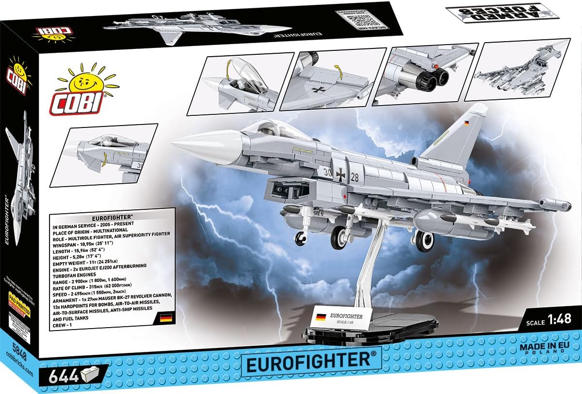 Thumbnail 3 de COBI Eurofighter COBI-5848 – model myśliwca z 644 klocków, skala 1:48