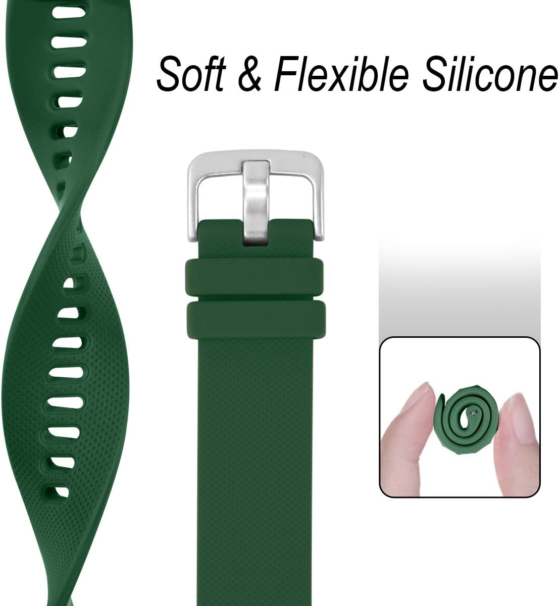 Detalle de Vobafe 20mm Silicone Strap for Garmin Vivoactive 3/3 Music, Venu & more