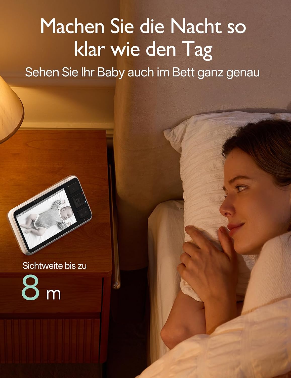 Detalle de Momcozy BM03 Upgrade: 1080p Babyphone ohne WLAN mit Kamera, 5,5-Zoll Display