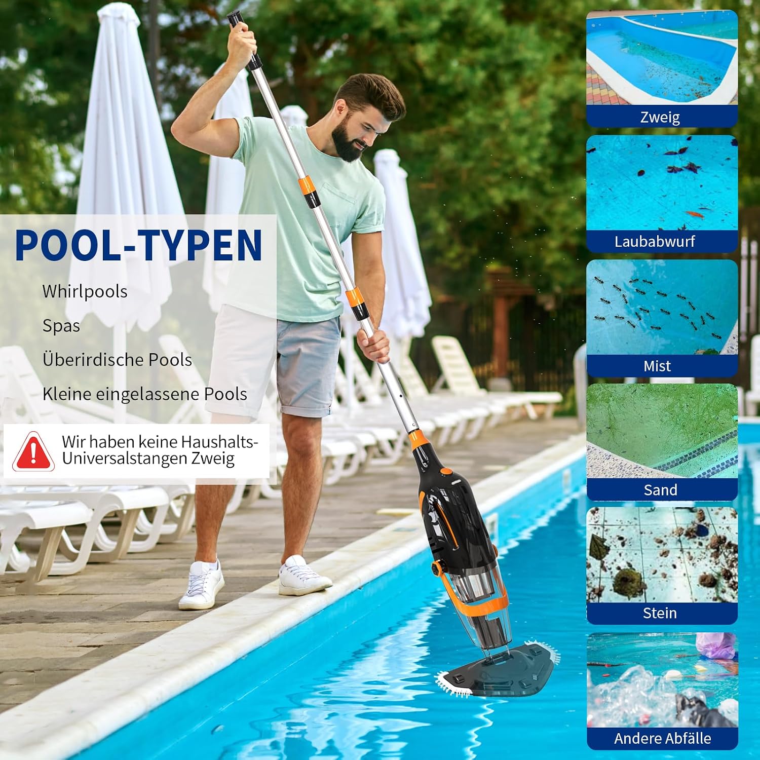Thumbnail 5 de PoolyPoly 2026 Poolsauger mit Akku – kabelloser Bodensauger für Pools, Spas und Whirlpools