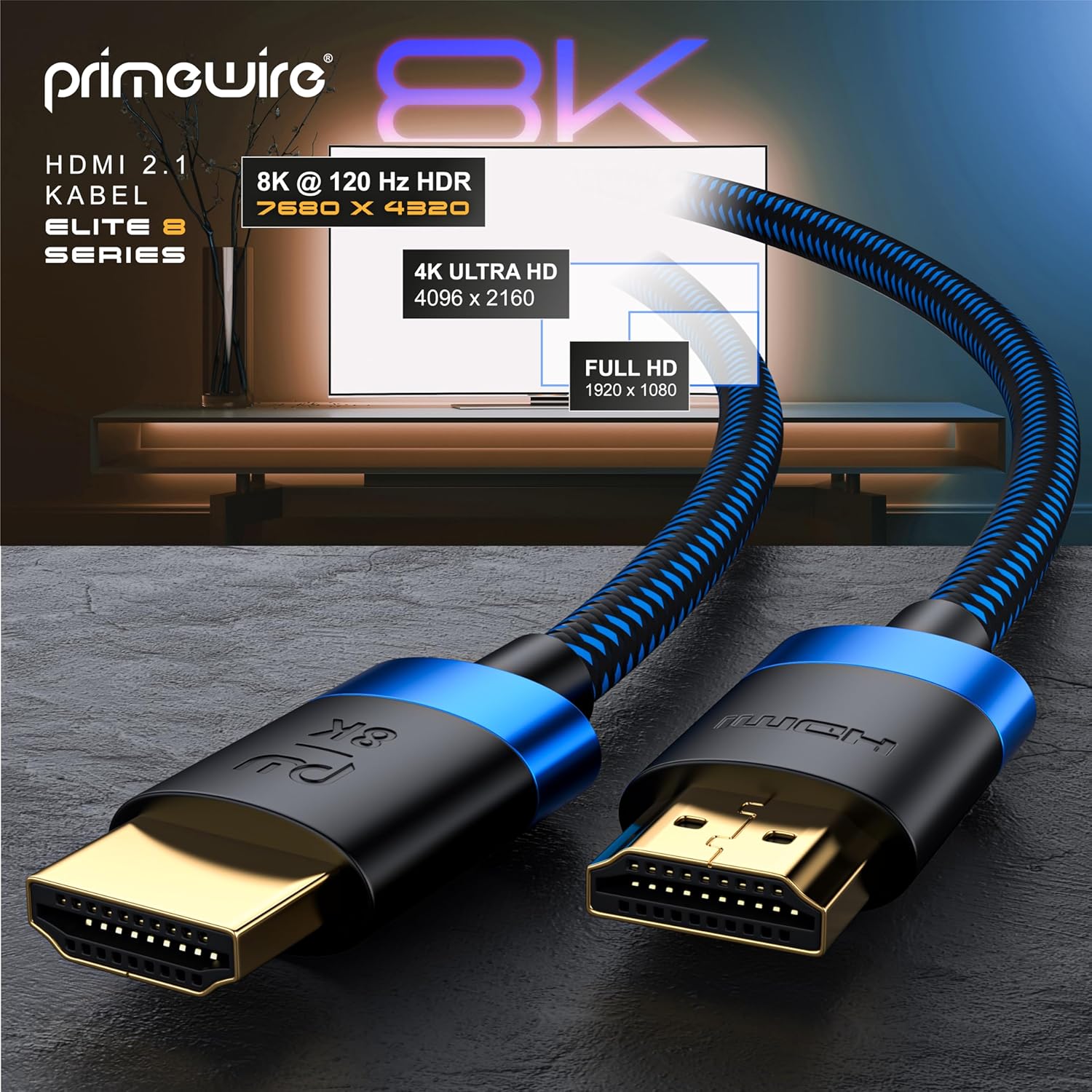 Thumbnail 4 de CSL HDMI Kabel 8K/4K 2.1/2.0, 5 m – Ultra High Speed mit Ethernet, 48 Gbit/s