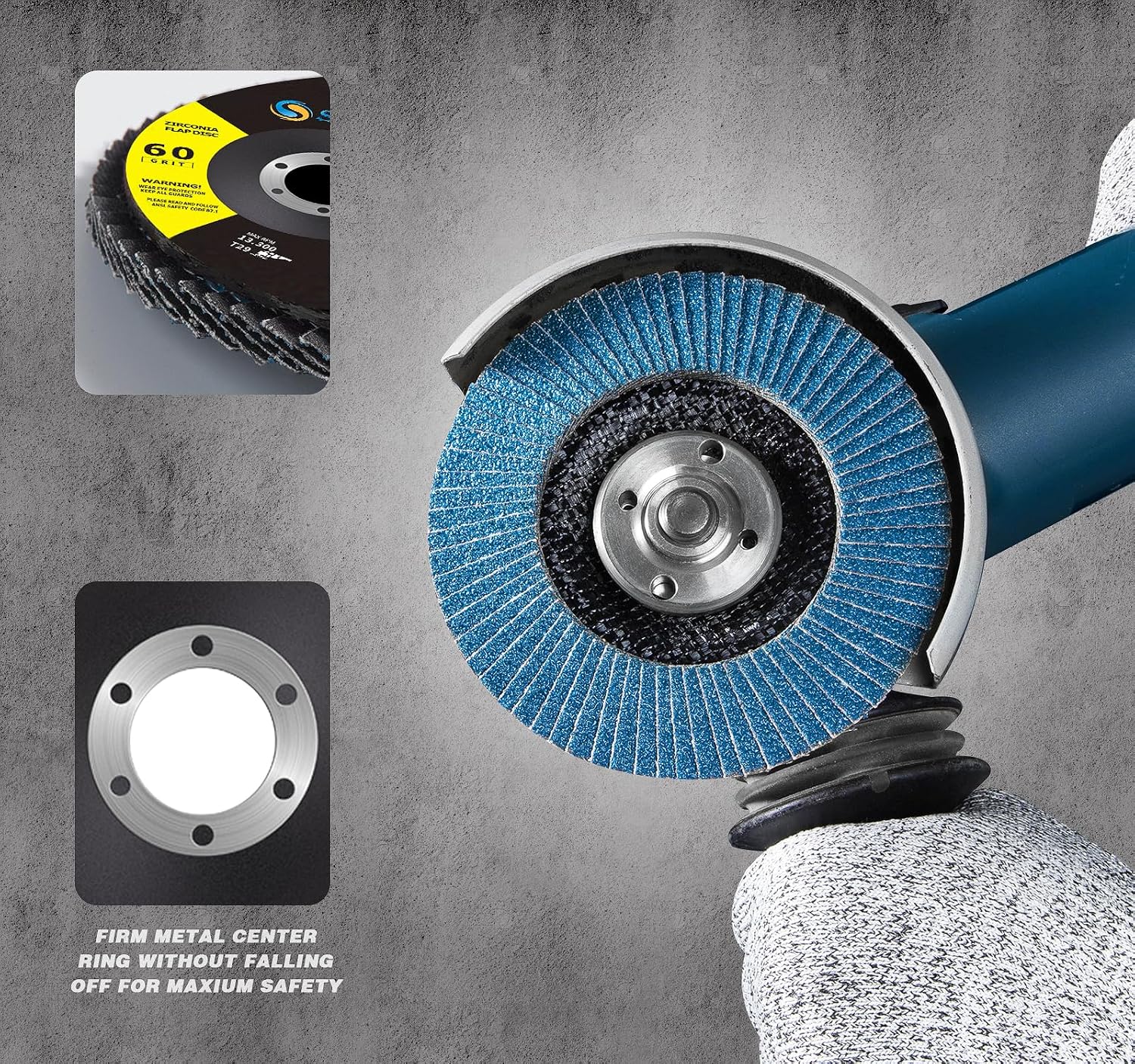 Detalle de SATC Flap Discs 115mm 60 Grit Zirconia, 20 pack 🛠