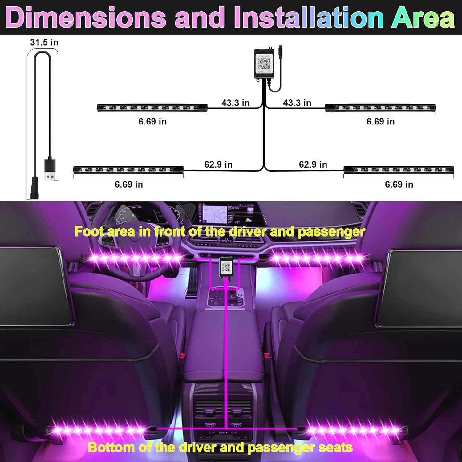 Thumbnail 2 de BFXM Car Interior Lights 36LED