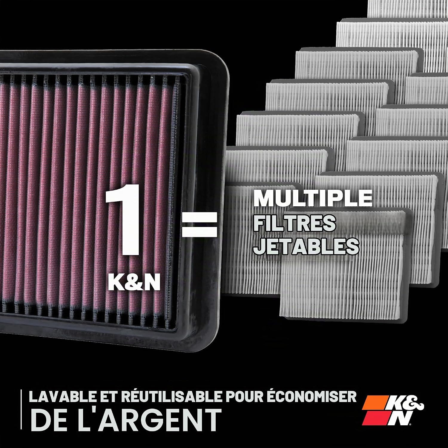 Detalle 2 de K&N 33-3079 vervangingsluchtfilter voor BMW, wasbaar en herbruikbaar