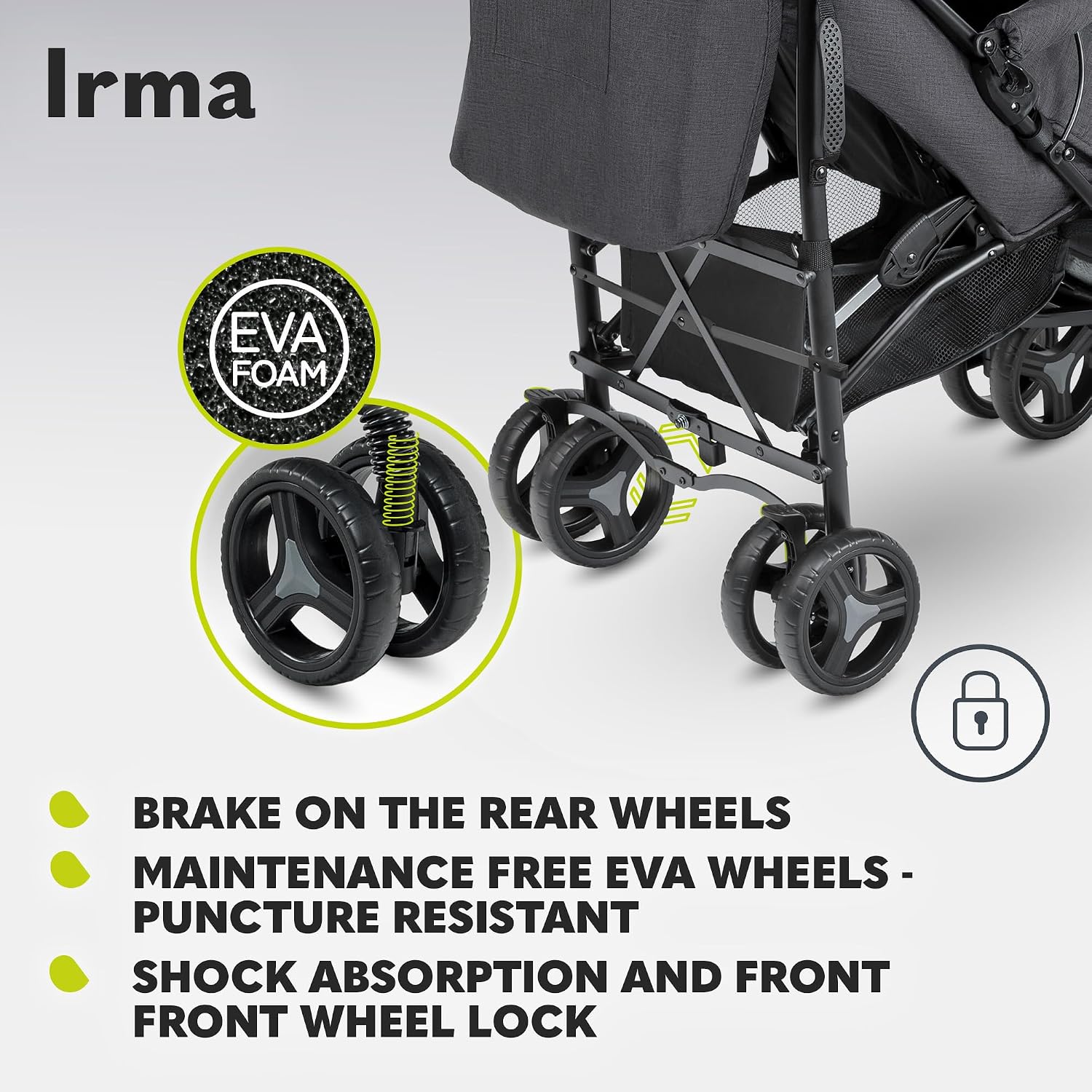 Thumbnail 5 de LIONELO IRMA Lightweight & Foldable Pram for Baby up to 3 Years: 360° Handles, Lie-Flat, and Mosquito Net