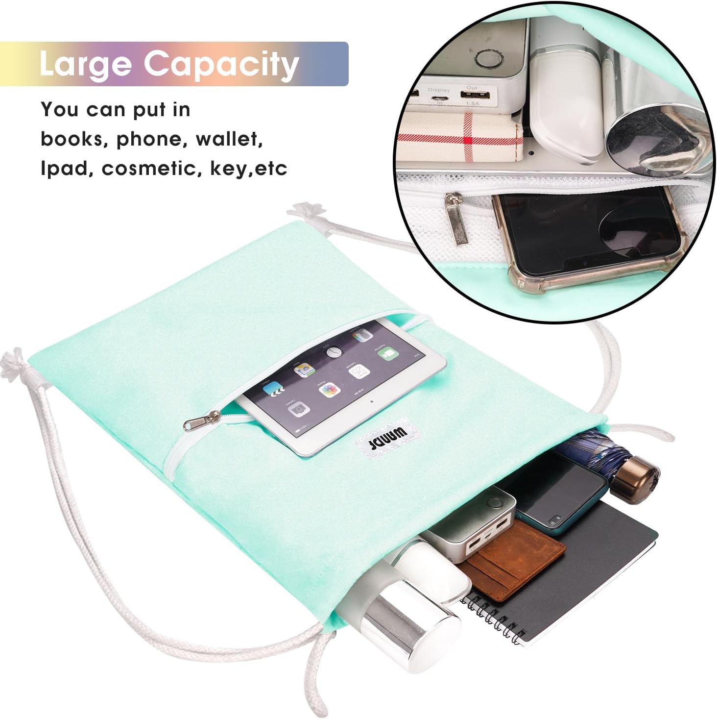 Thumbnail 1 de WANDF Sac de sport à dos pliable avec cordon réglable et poche extérieure