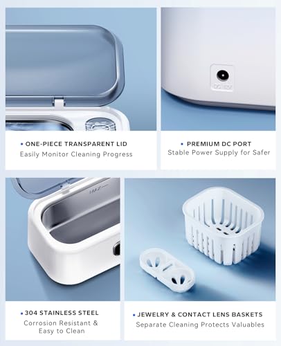Detalle de SUNPOW Ultrasonic Cleaner Glasses – Dual Frequency Dual Tank (45kHz) for Jewellery & Contact Lenses