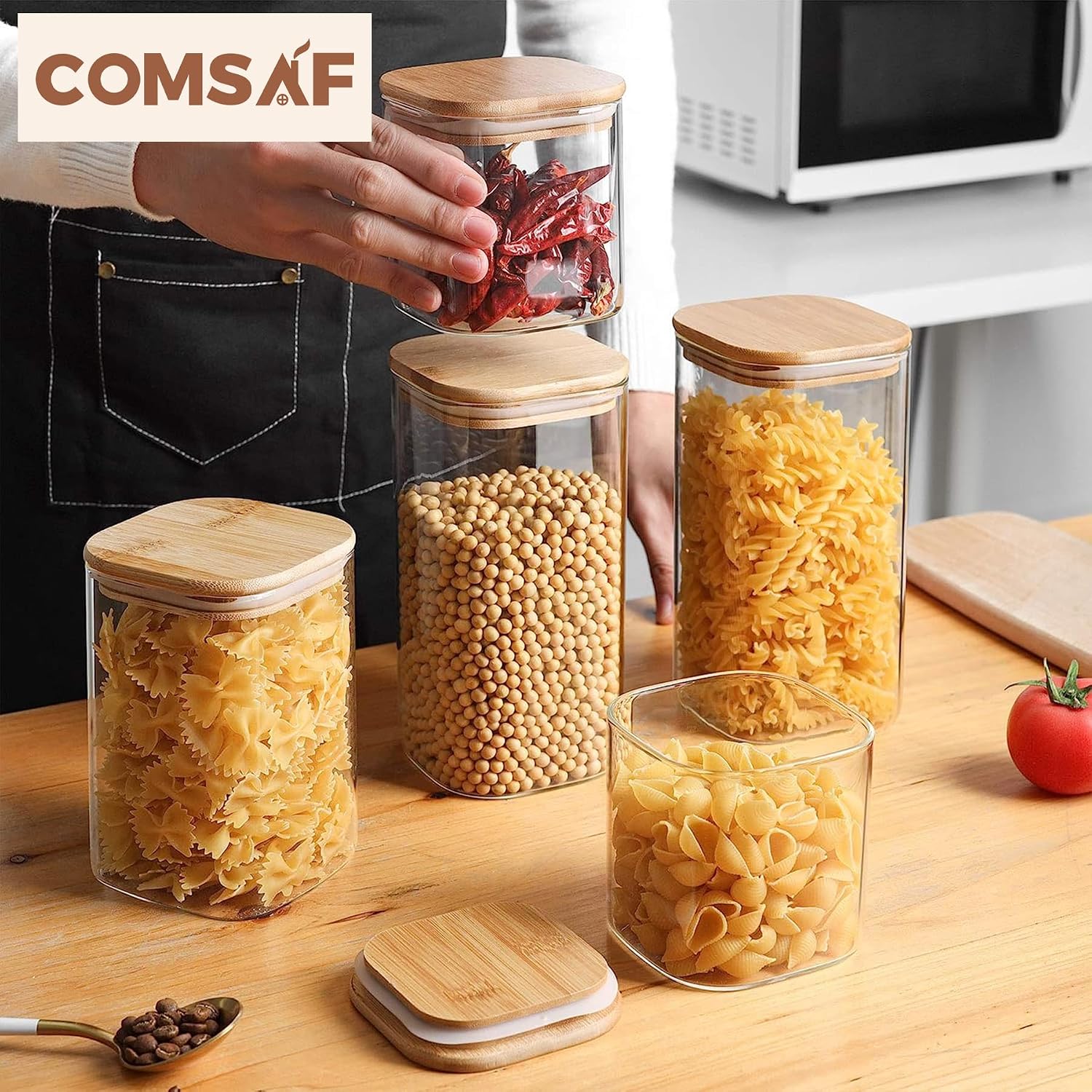 Thumbnail 6 de ComSaf Glass Storage Canister Set 6-Pack 🫙