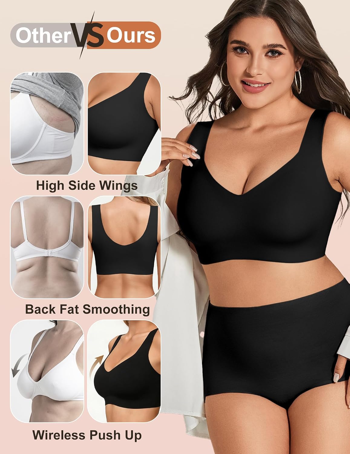 Detalle de Wireless Pullover Bra in Nylon and Spandex