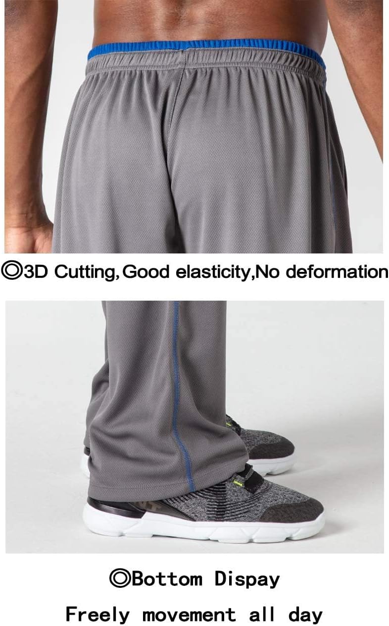 Thumbnail 4 de KEFITEVD men’s tracksuit bottoms open hem quick-dry mesh joggers with zip pockets