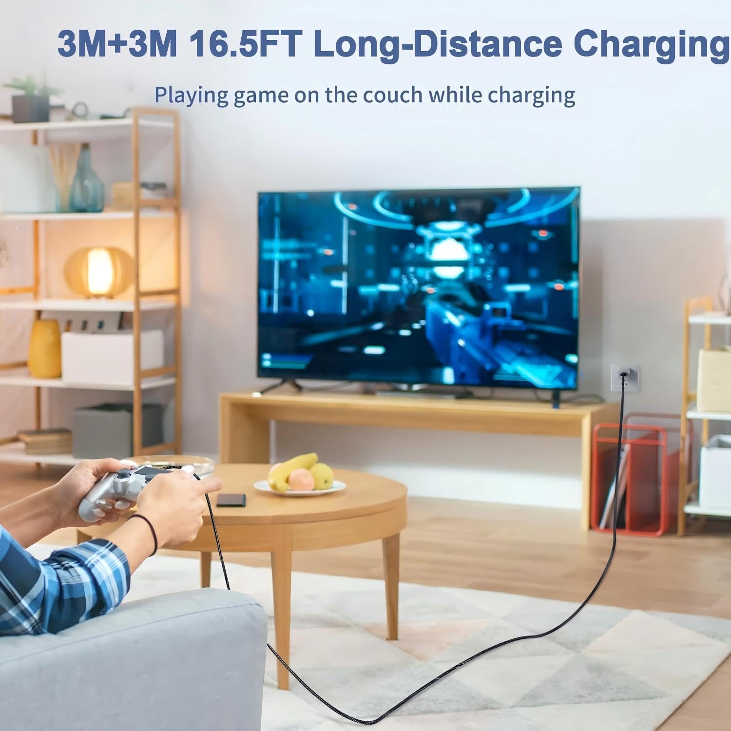 Detalle 1 de Extra Langes USB-C Ladekabel 3+3 m