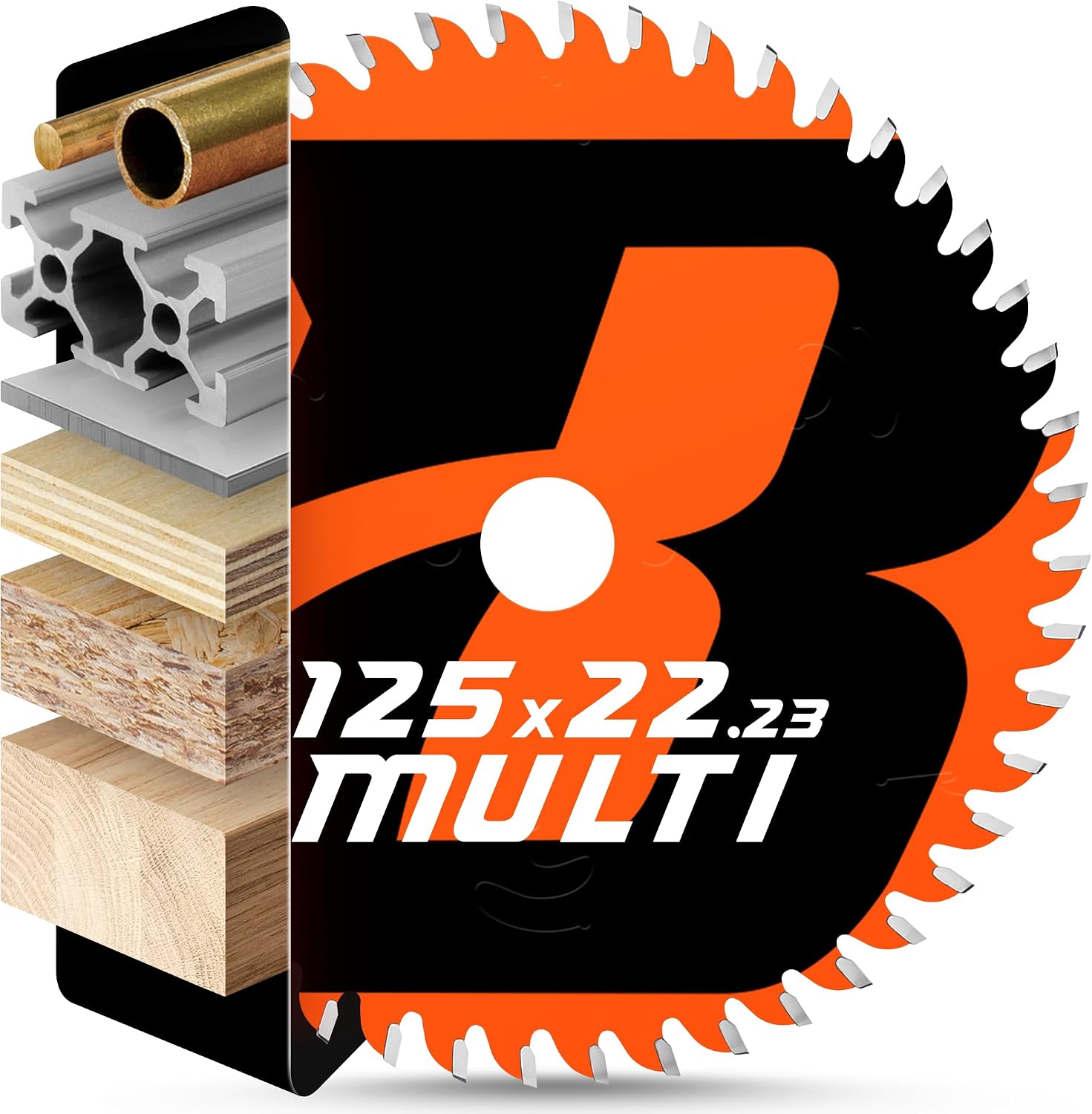 Detalle de BAUBECK Sägeblatt für Winkelschleifer 125 mm – Multi-Material-Trennscheibe für Holz, Aluminium, Metall