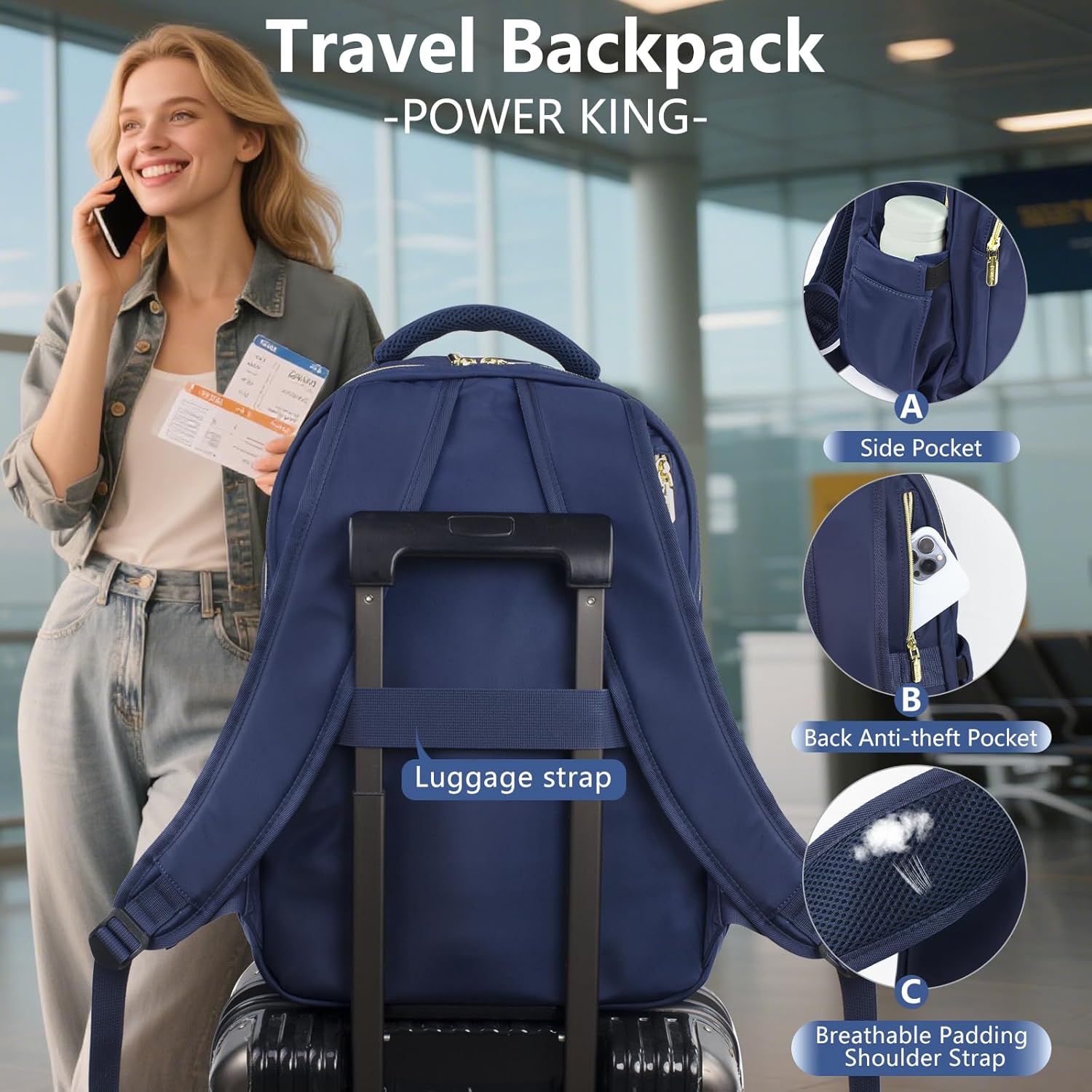 Thumbnail 4 de POWER KING 15.6" Laptop Backpack 25L
