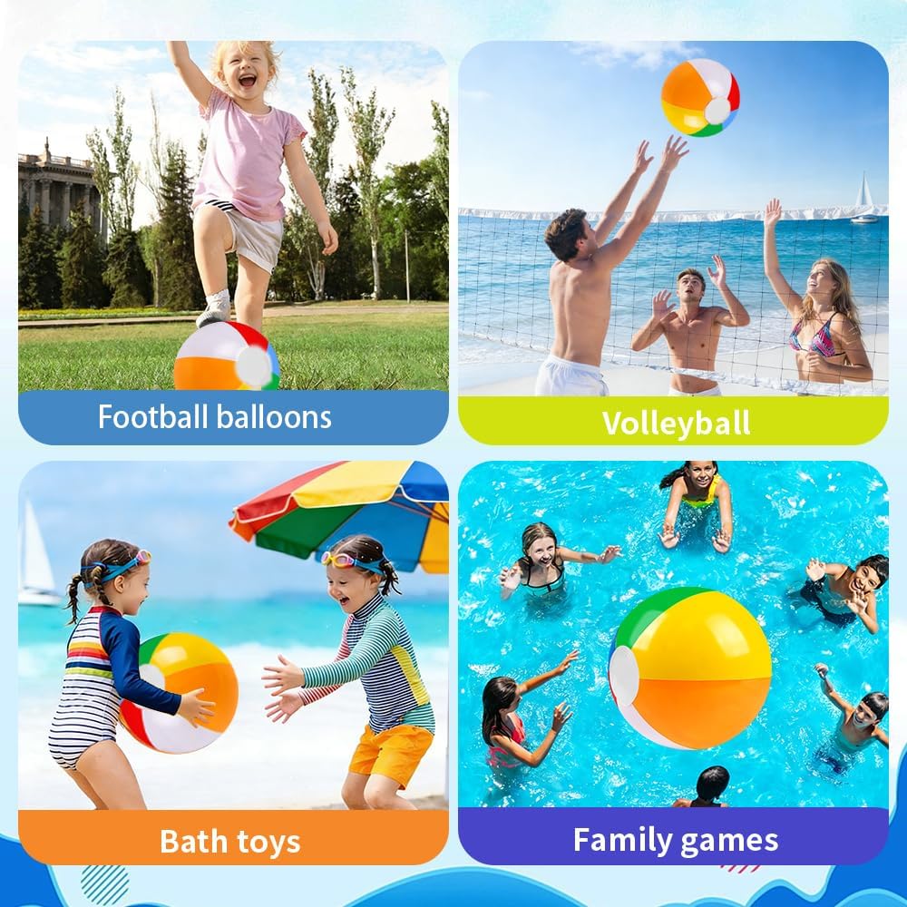 Thumbnail 6 de Vellibring 12" Summer Inflatable Beach Balls (Bulk Set of 24) for Pool & Beach Games