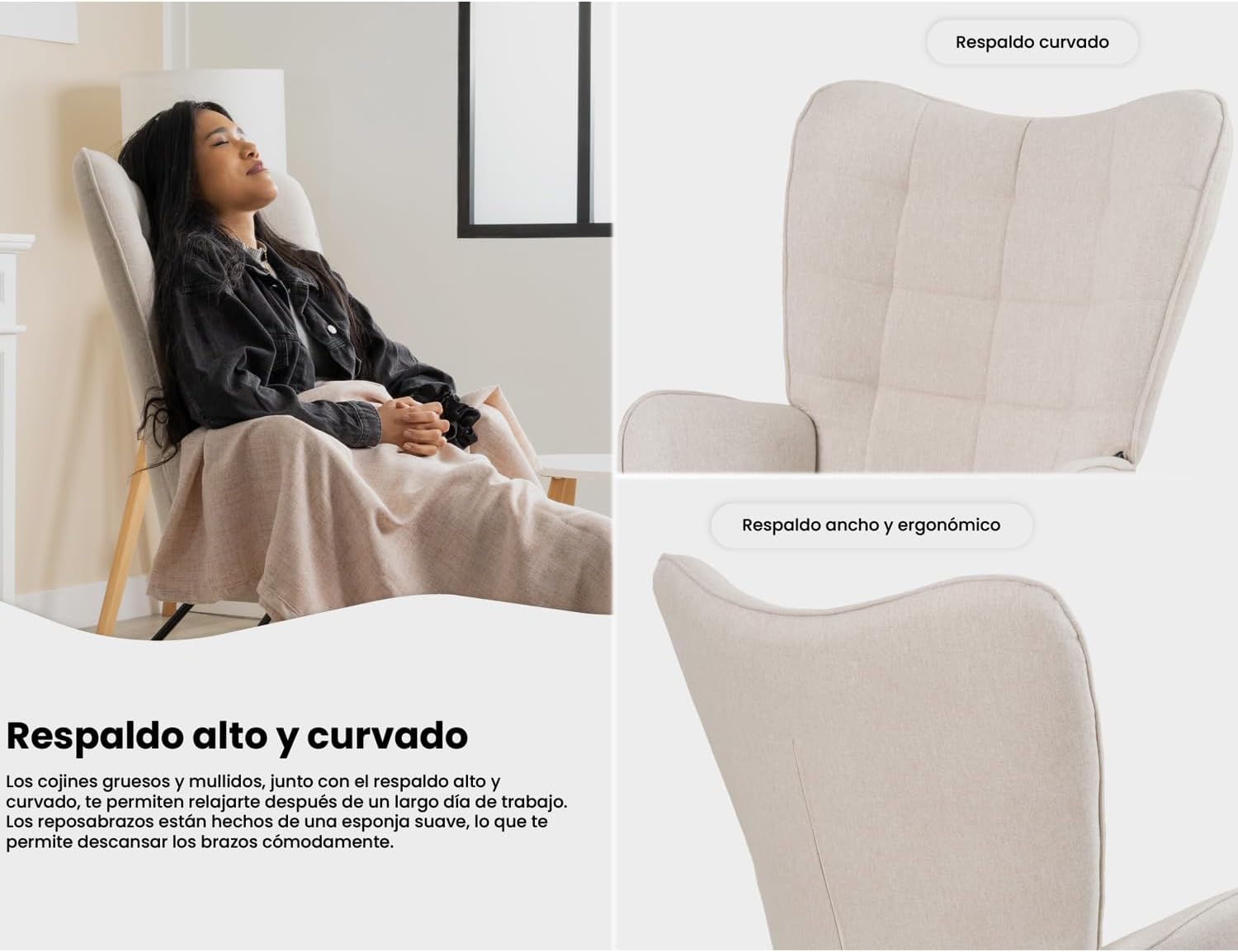 Thumbnail 4 de MEUBLE Cosy Silla Mecedora Escandinava para salón y lactancia
