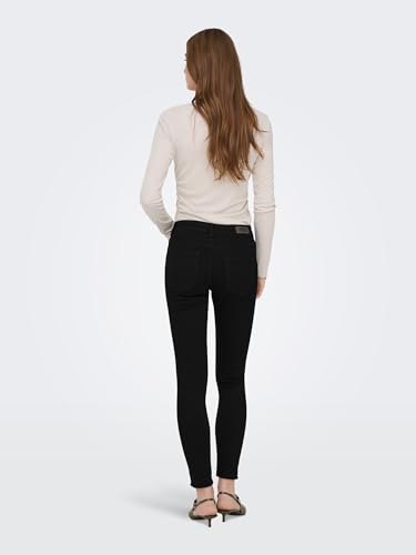 Detalle de ONLY NOS Damen Skinny Jeans onlBLUSH MID SK ANK RAWJNS REA2343 NOOS 15167313 – Schwarz Denim