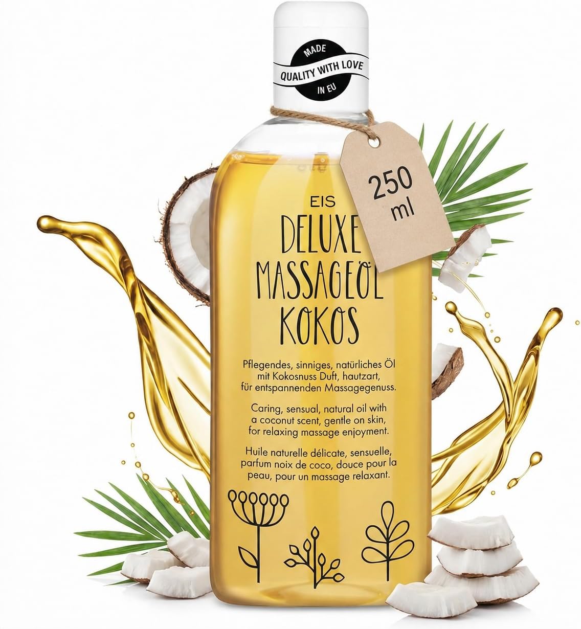 Thumbnail 2 de Olio massaggi EIS Deluxe alla vaniglia da 250 ml per massaggi rilassanti corpo e coppie