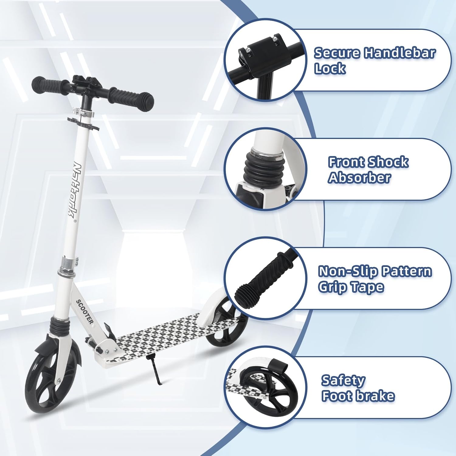 Thumbnail 1 de Nattork Kick Scooter 220 lb Capacity