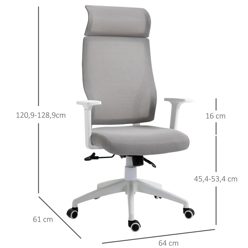 Detalle de Vinsetto Silla de Oficina Ergonómica y Ajustable Gris