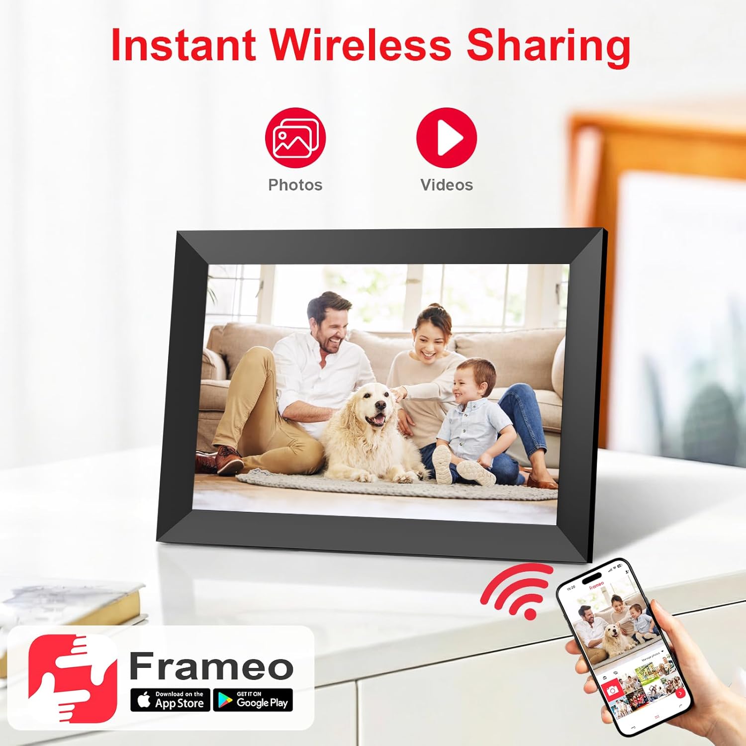 Thumbnail 1 de Frameo 10.1 Inch WiFi Digital Picture Frame with 1280x800 IPS Touch Screen