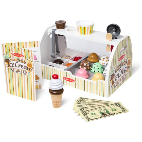 Detalle de Melissa & Doug Wooden Ice Cream Toy Shop | Role Play Set for Kids (Age 3+)