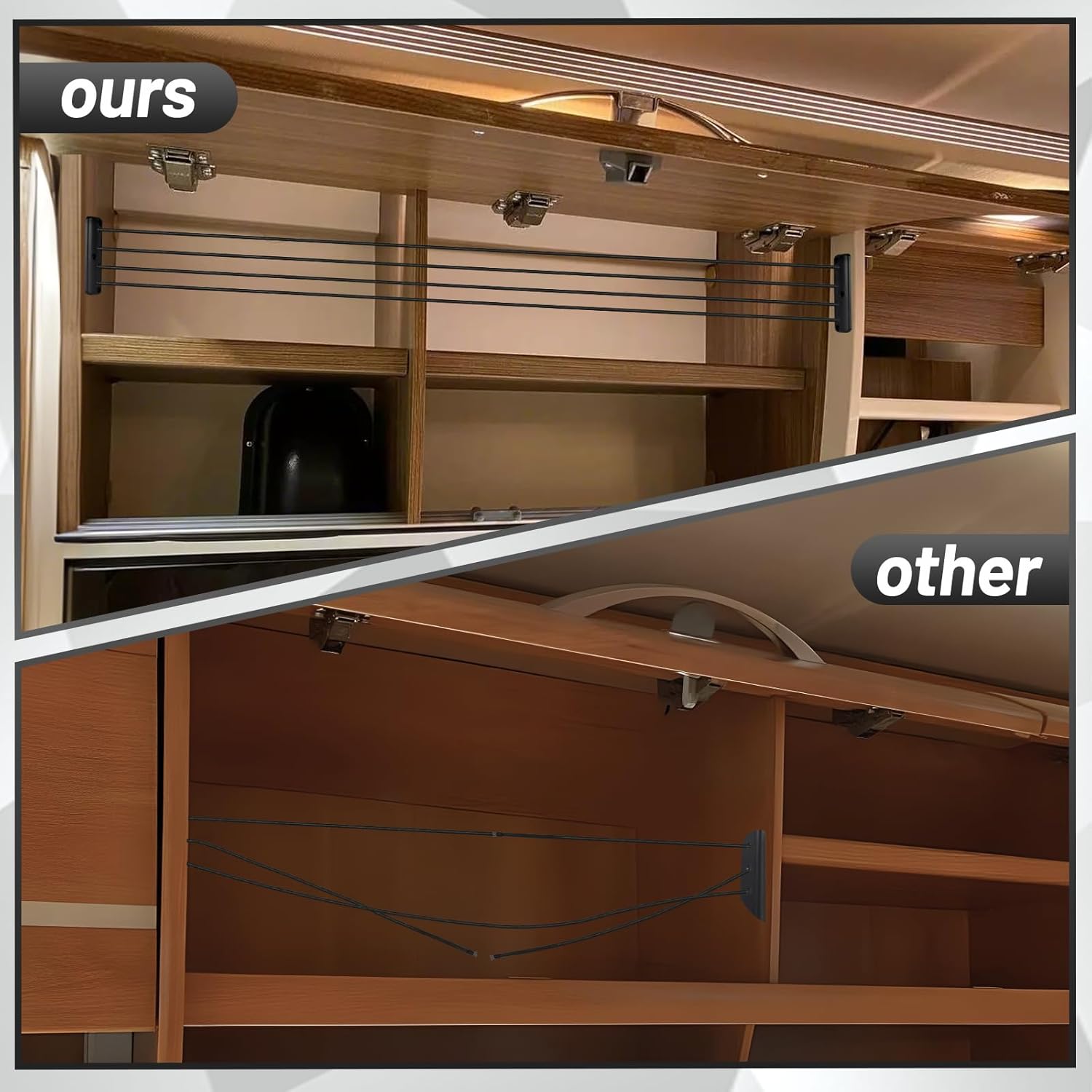 Detalle 2 de Camper Cabinet Cargo Net – Elastic Prevent Luggage Falling Baffle for Car Camping