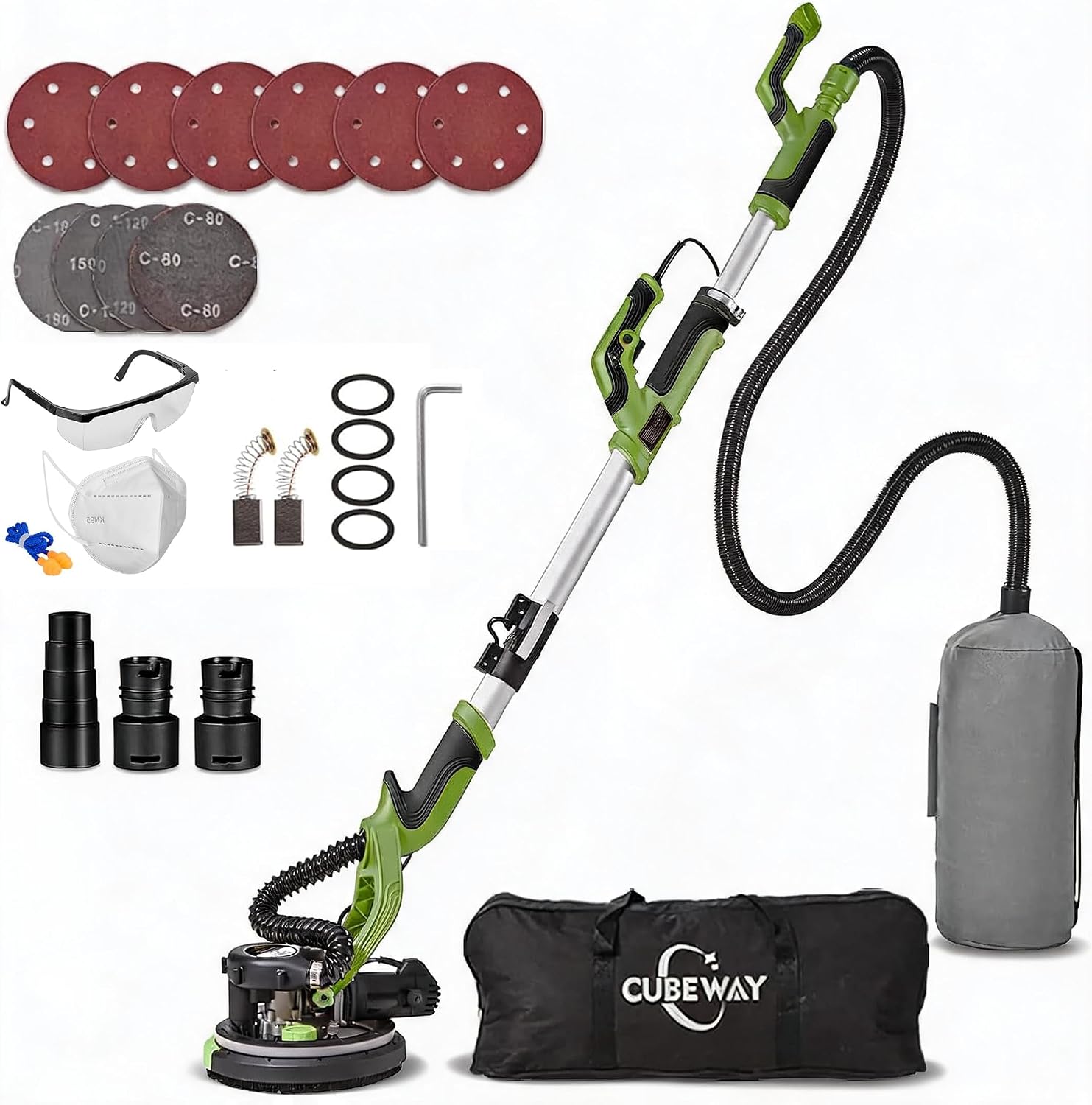 Detalle de CUBEWAY CWB225 droogbouwschuurmachine 750 W met ledlicht en stofafzuiging