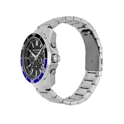 Detalle de Armani Exchange Montre pour Hommes en Acier Inoxydable — Chronographe Quartz, Boîtier 44 mm