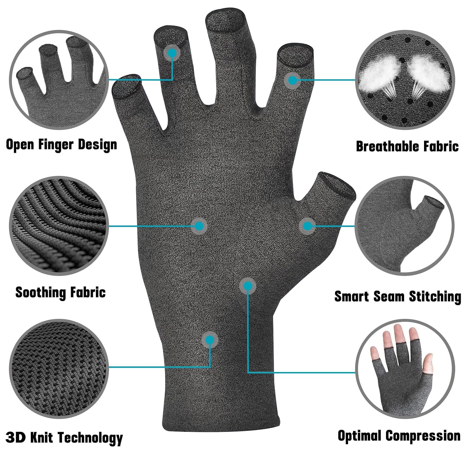 Detalle 2 de SUPERFA Compression Gloves 2 pairs for arthritis