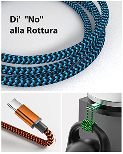 Detalle de Cavo USB C Aioneus 2m – 3 Pezzi, Carica Rapida 3A e Dati a 480 Mbps