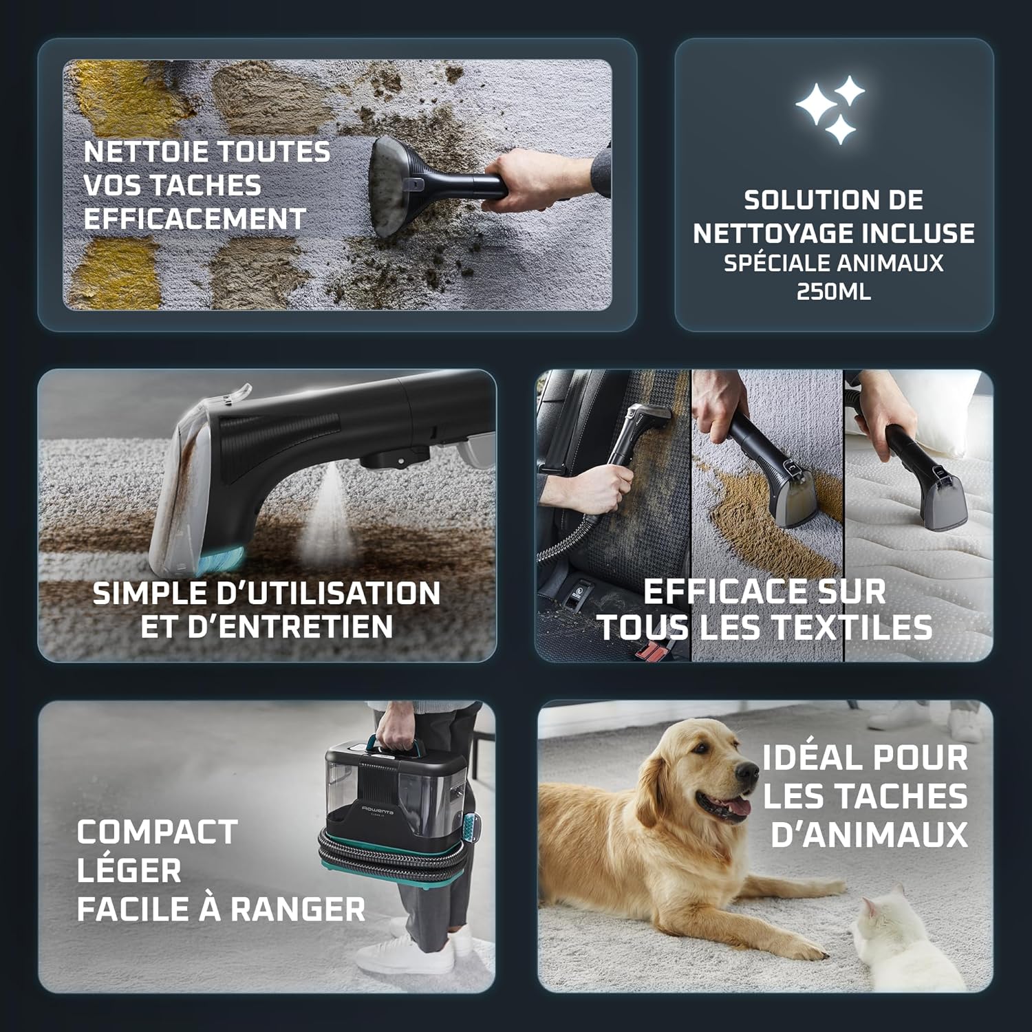 Detalle de Rowenta IN5020F0 Clean it shampouineuse 750W pour voiture