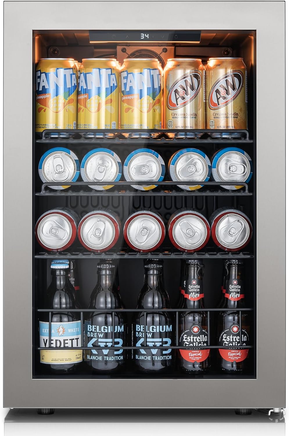 Detalle de Ca'Lefort 85-Can Beverage Refrigerator with Reversible Glass Door and LED Lighting