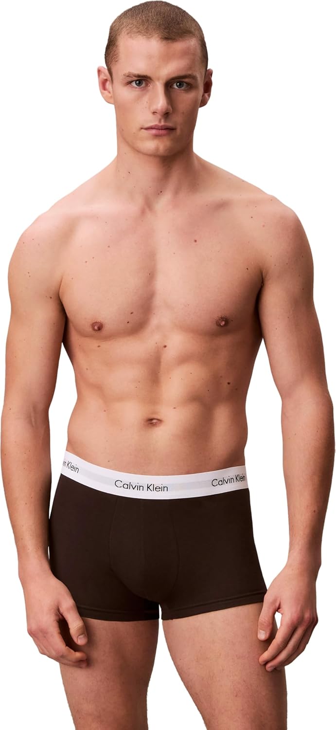 Detalle de Calvin Klein Uomo Boxer Vita Bassa Confezione da 3 – Cotone Stretch, Multicolore (Black/White/Grey Heather) – Taglia L
