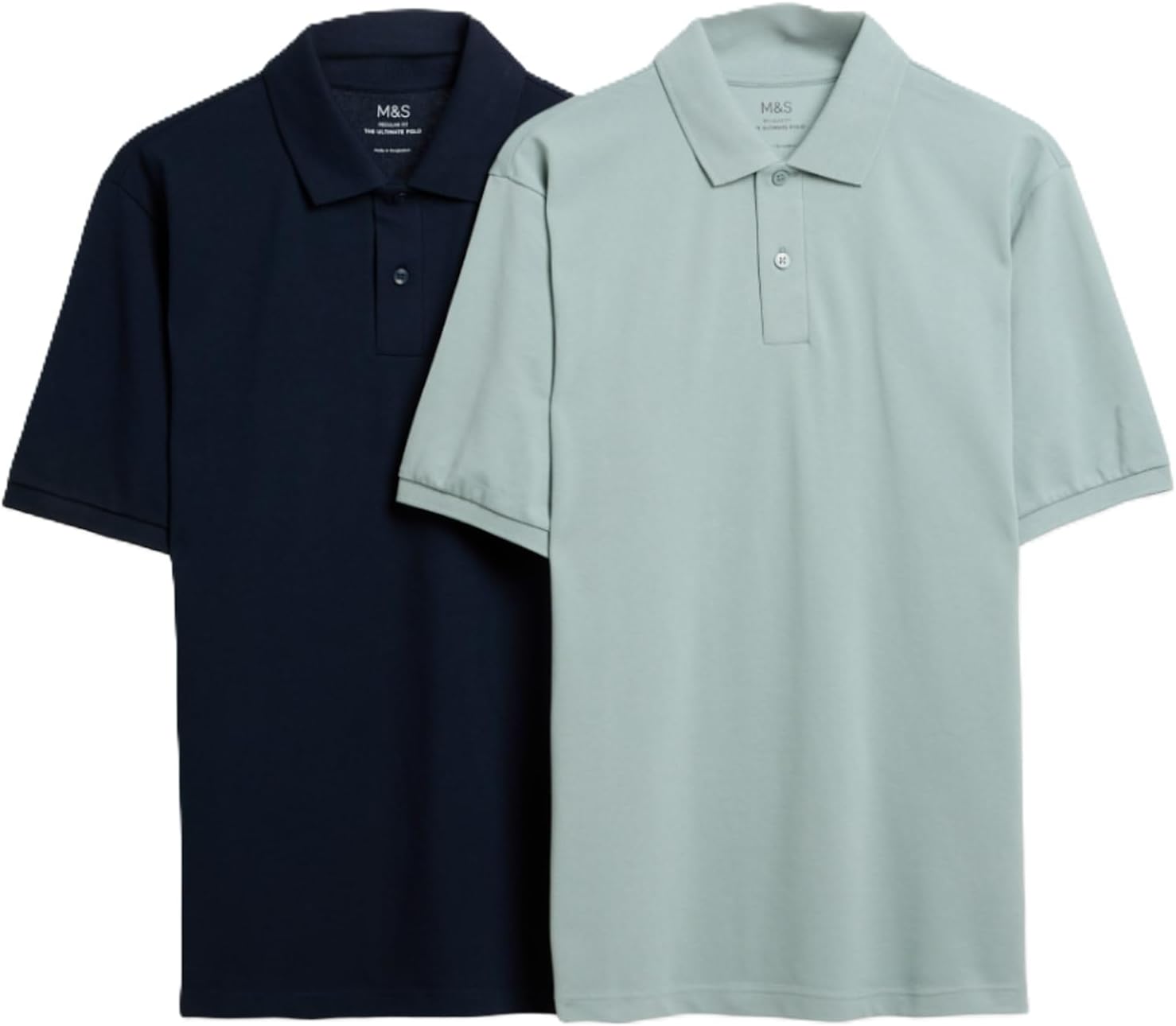 Detalle de Marks & Spencer Ultimate-poloshirts voor heren, set van 2 met stretch
