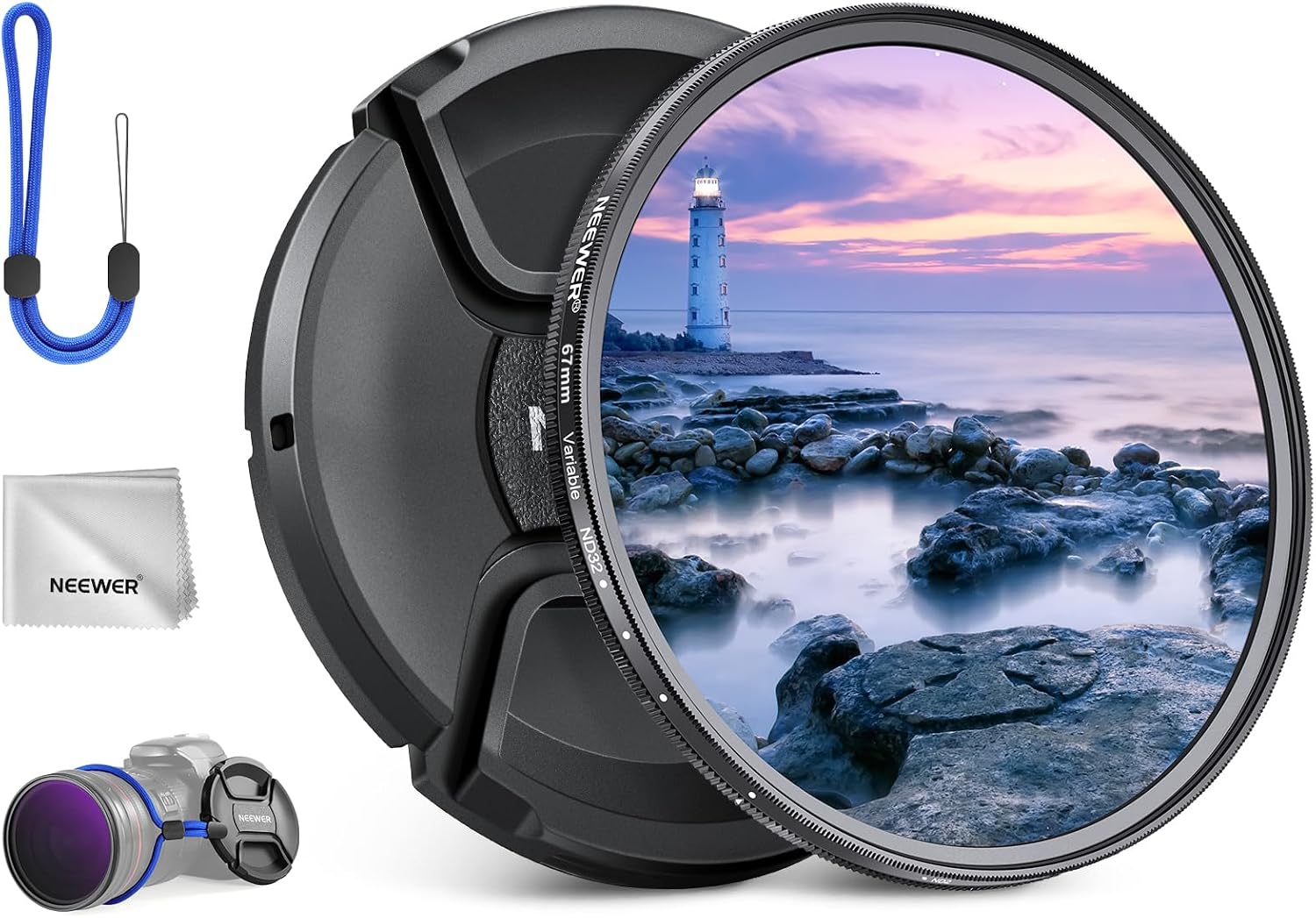Detalle de NEEWER 67mm ND2-32 Variable ND Filter – 1–5 Stops