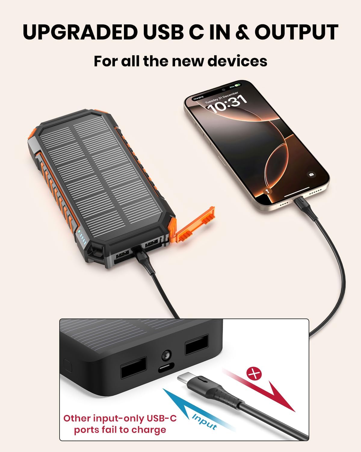 Thumbnail 4 de Hiluckey solar power bank 20000mAh charger