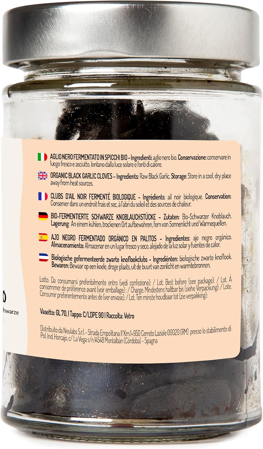 Thumbnail 1 de Aglio Nero Fermentato Biologico in Spicchi (200 g) – gusto dolce e balsamico, fermentazione naturale