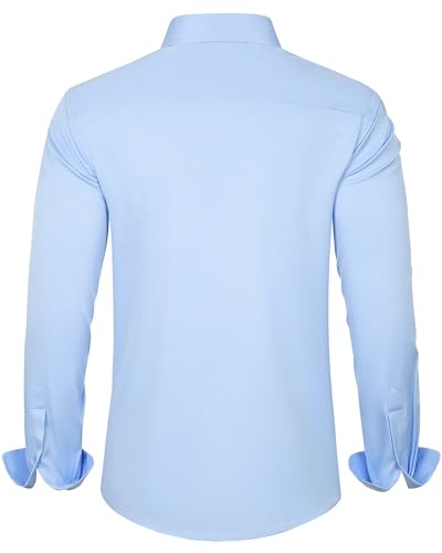 Thumbnail 1 de J.VER Men's Long Sleeve Blue Dress Shirt – Non-Iron Stretch, Regular Fit