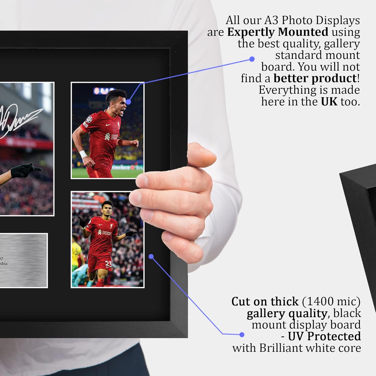 Thumbnail 3 de HWC Trading FR A3 Luis Diaz Liverpool framed signed memorabilia photograph display (A3)