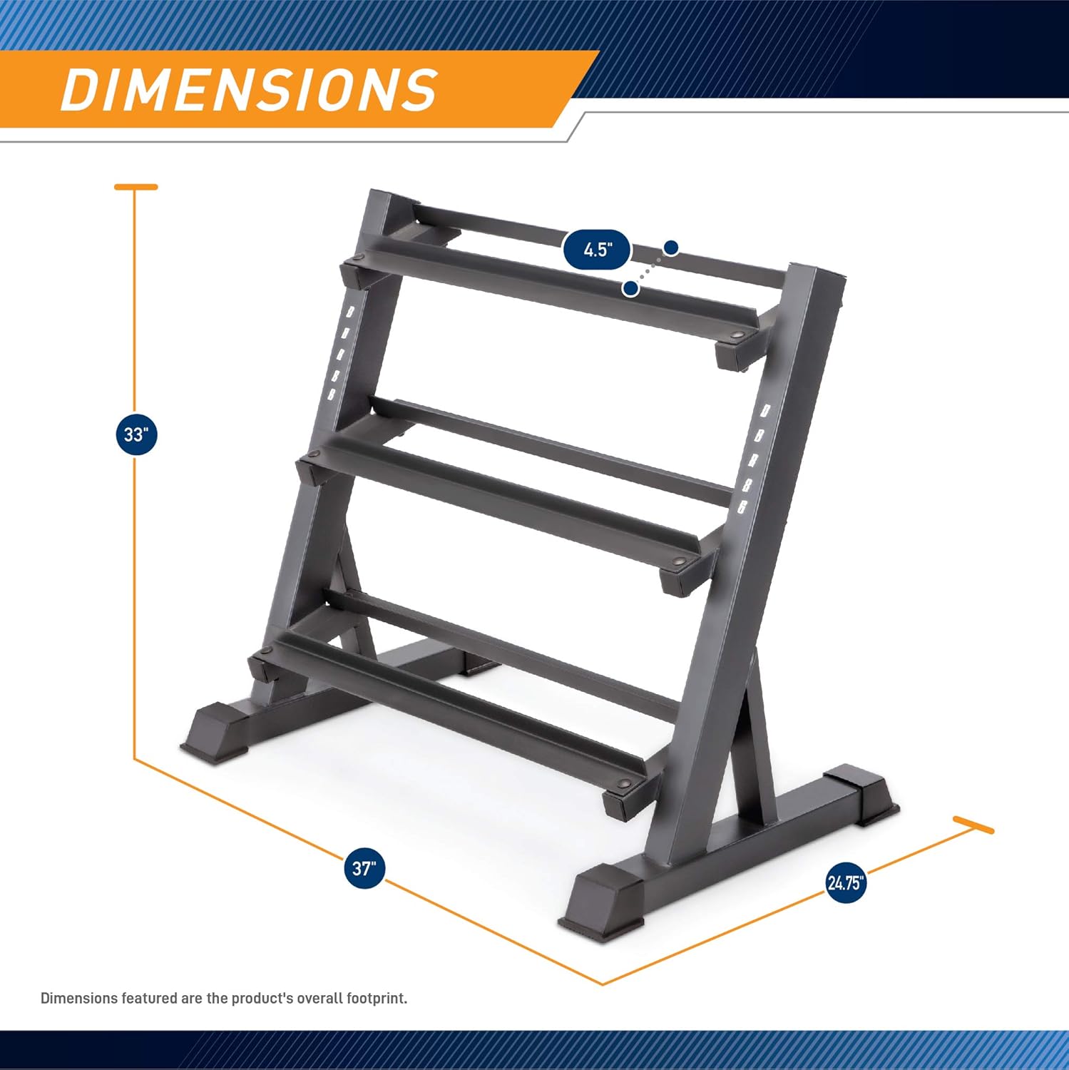 Detalle de Marcy DBR-86 Heavy-Duty Weight Storage Organizer Rack for Dumbbells, Kettlebells & Plates