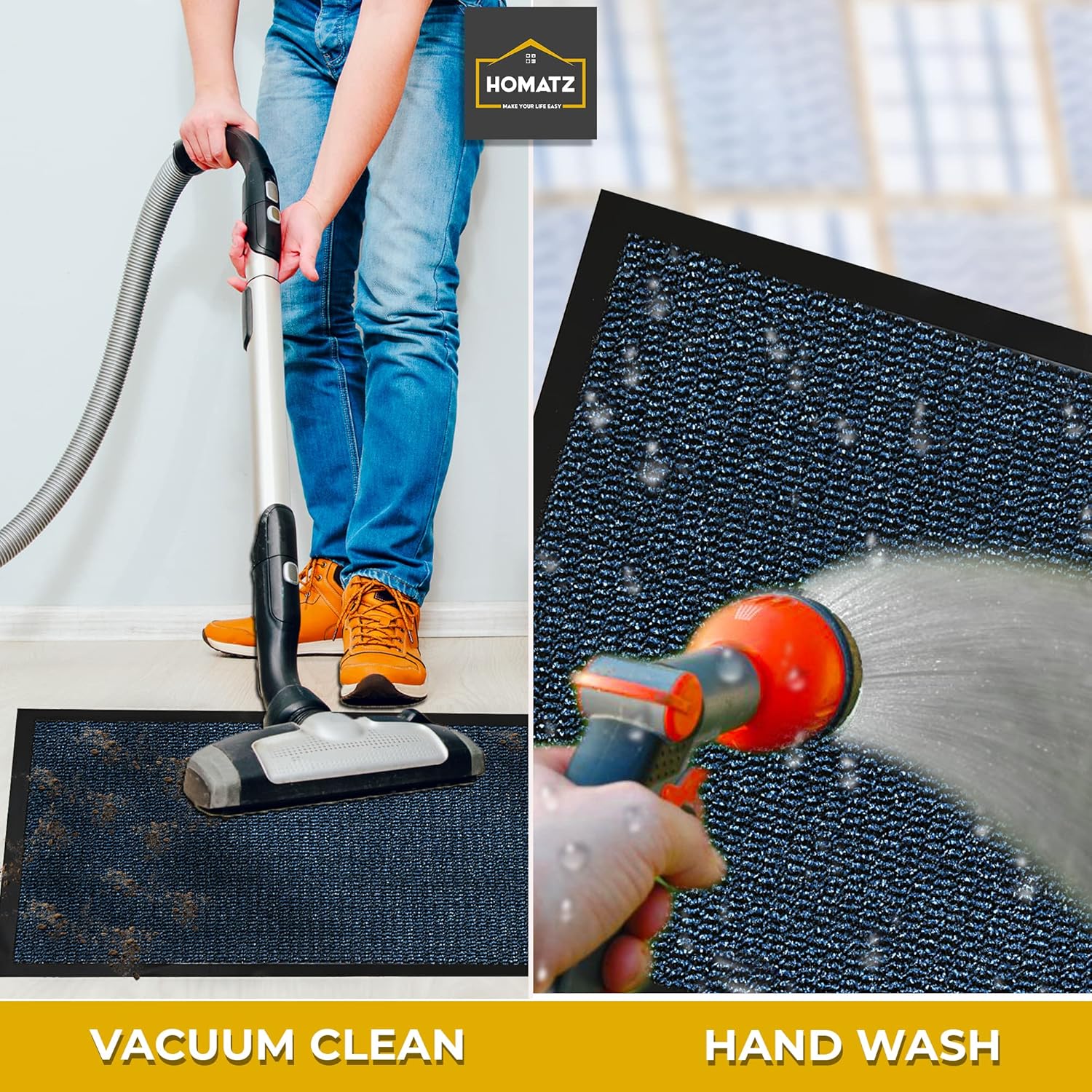 Thumbnail 5 de Homatz Indoor Door Mat (Heavy Duty Rubber) 60x90cm – Non-Slip, Washable Dirt Trapper